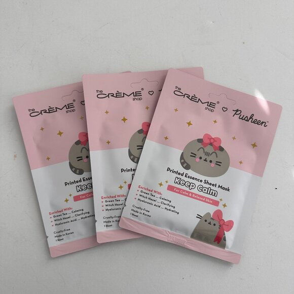 The Creme Shop Pusheen Keep Calm Printed Essence Sheet Face Mask Set of 3 - Picture 4 of 6